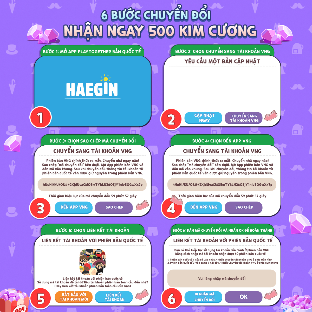 Thực hiện ngay 6 bước chuyển Play Together bản Quốc Tế sang bản Play Together VNG dưới đây vào ngày 30 tháng 6 để nhận 500KC | Play Together VNG | Play Together VNG Mobile 