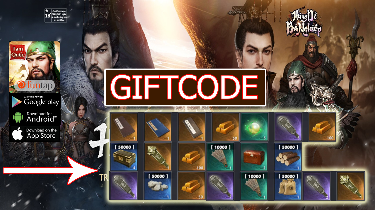 Hùng Đồ Bá Nghiệp & 7 Giftcode | Share full code Hùng Đồ Bá Nghiệp & cách nhập mã nhận quà giá trị | Hùng Đồ Bá Nghiệp code | Hùng Đồ Bá Nghiệp Funtap 