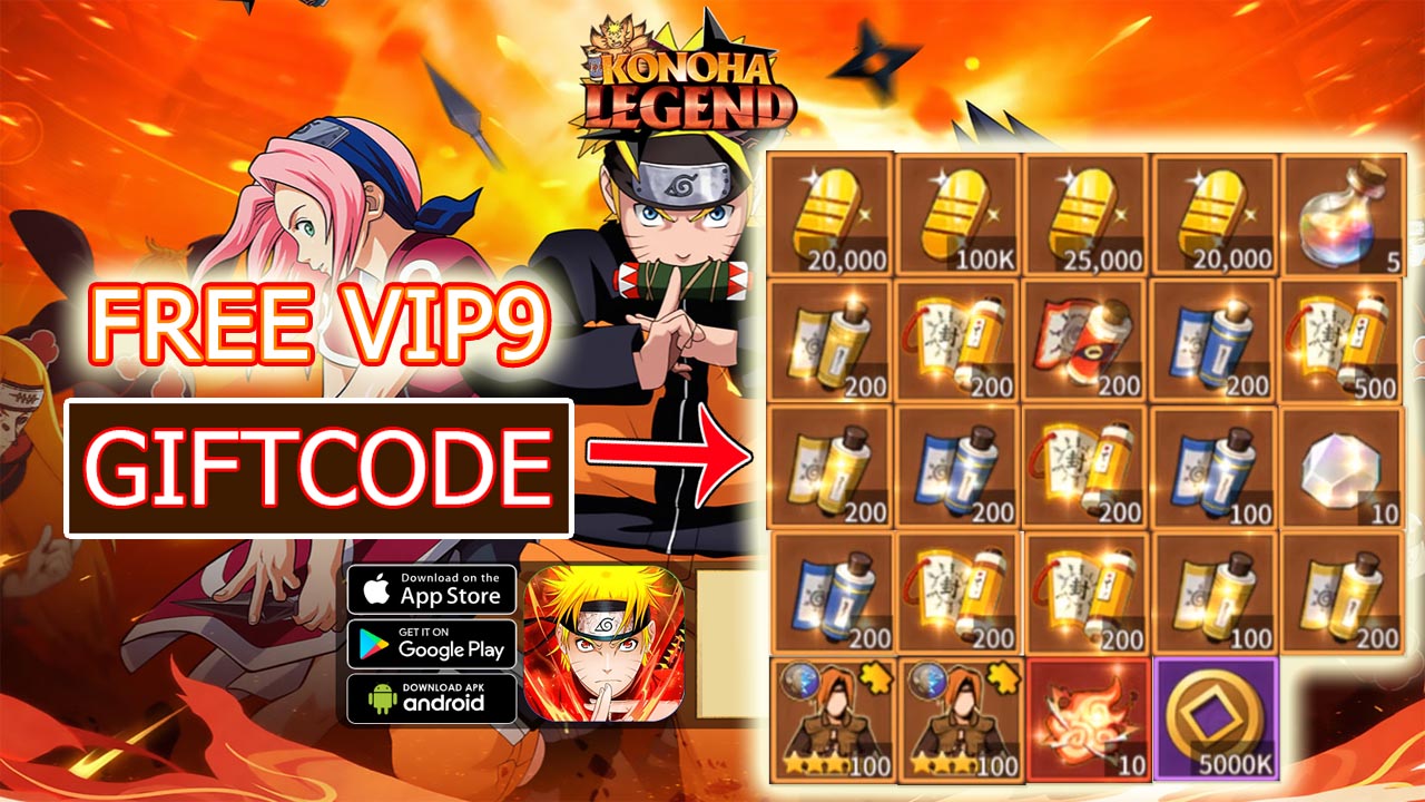 Konoha Legends & 8 Giftcodes Game Free VIP9 | All Redeem Codes Konoha Legends - How to Redeem Code | Konoha Legends Ninja AFK Mobile 