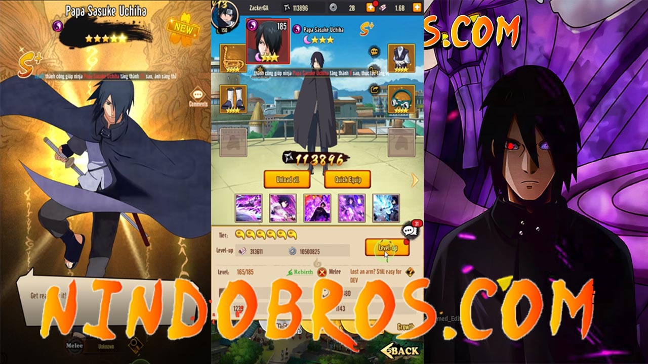 Nindo Bros Gameplay Free VIP 13 - New Papa Sasuke Uchiha | Nindo Bros Naruto Private RPG Game | Nindo Bros 