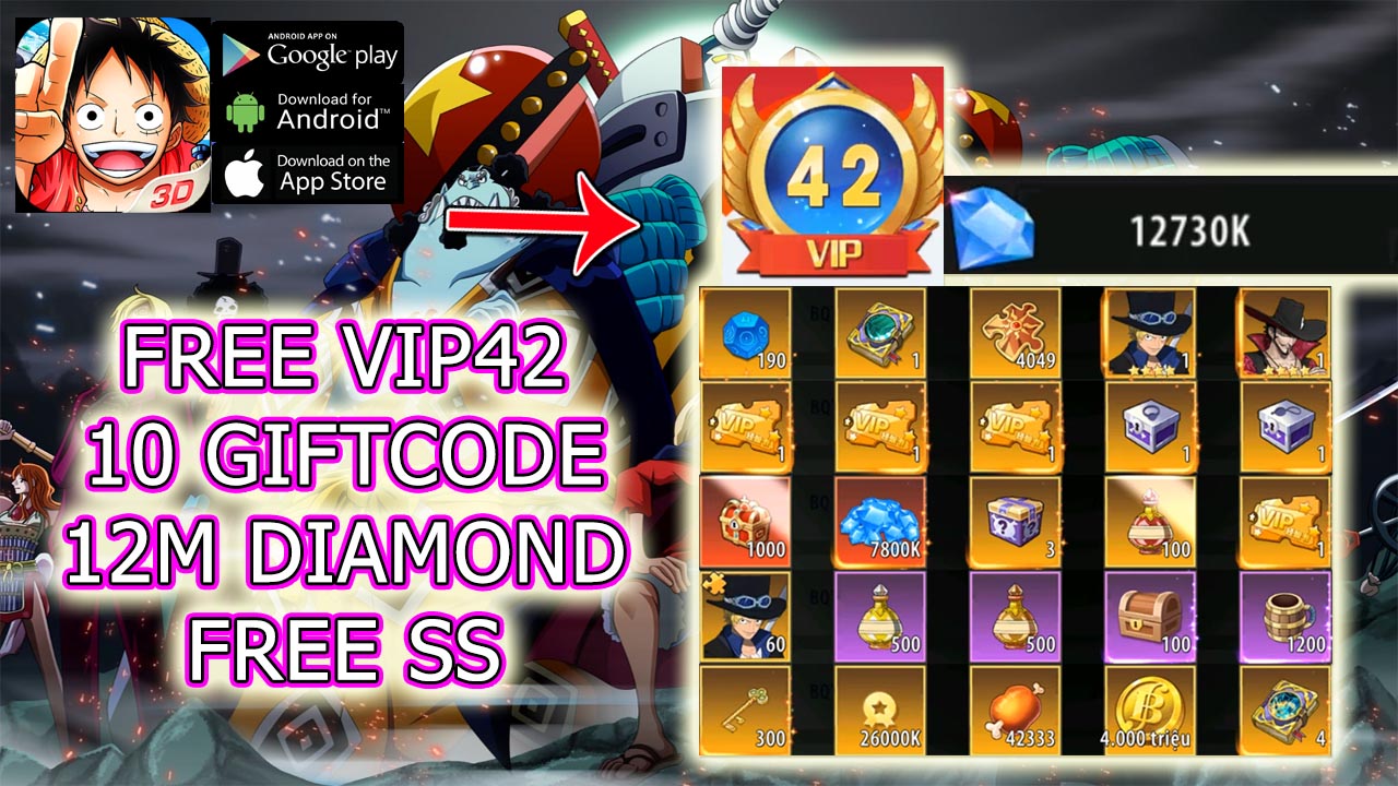One Piece Arena 3D Gameplay Free VIP 42 - 10 Giftcodes - Free 12M Diamonds - Free SS Hero | All Redeem Codes One Piece Arena 3D - How to Redeem Code | One Piece Arena 3D Đấu Trường One Piece 3D 