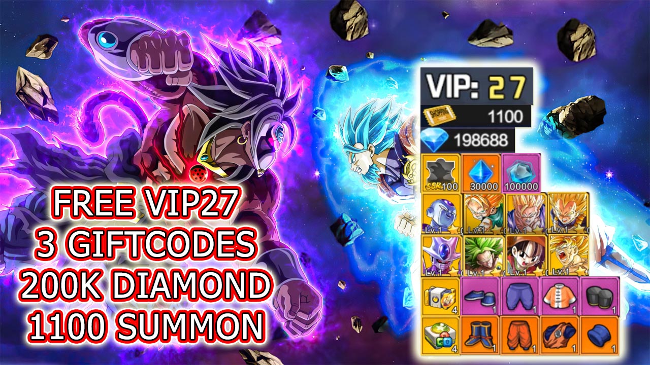 Dragon Ball Legends Gameplay Free VIP 27 - 3 Giftcodes - Free 1100 Summon - 200K Diamonds | Dragon Ball Legends Mobile RPG Game | Dragon Ball Legends 龙珠传奇 