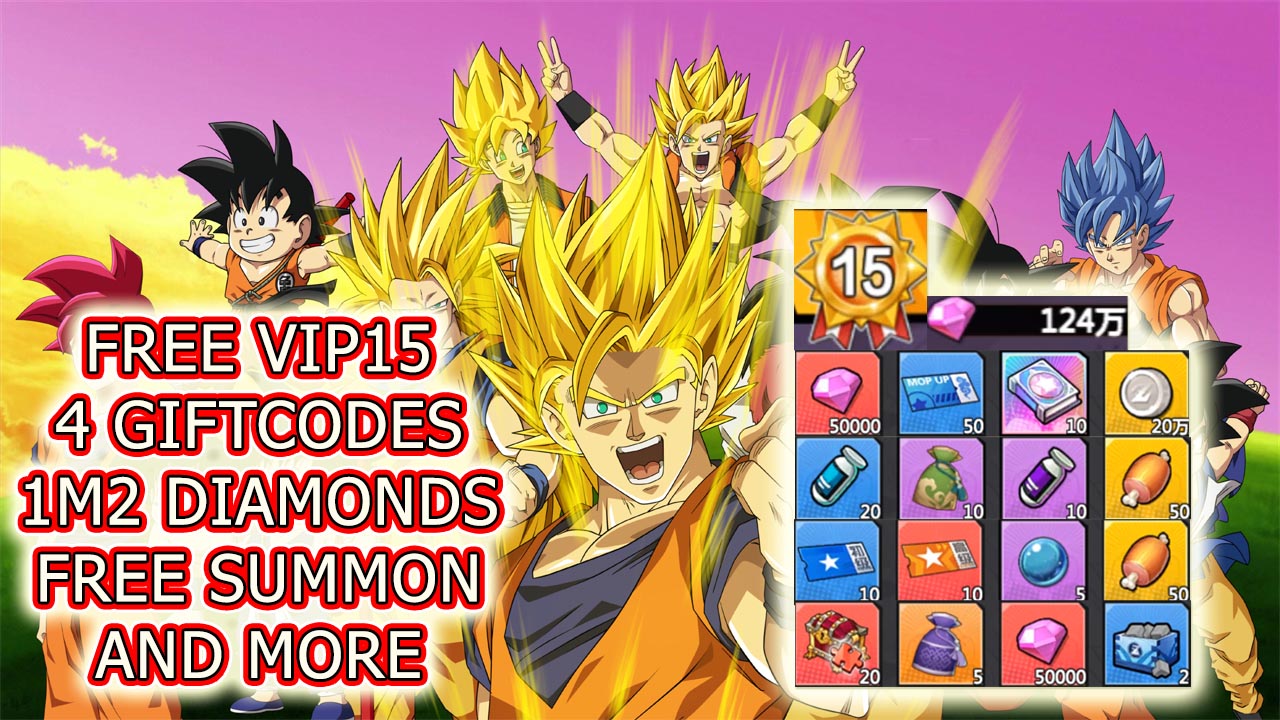 Dragon Ball World Gameplay Free VIP 15 - 4 Giftcodes - 1M2 Diamonds - Free Summon - And More | Dragon Ball World Mobile RPG Game | Dragon Ball World 