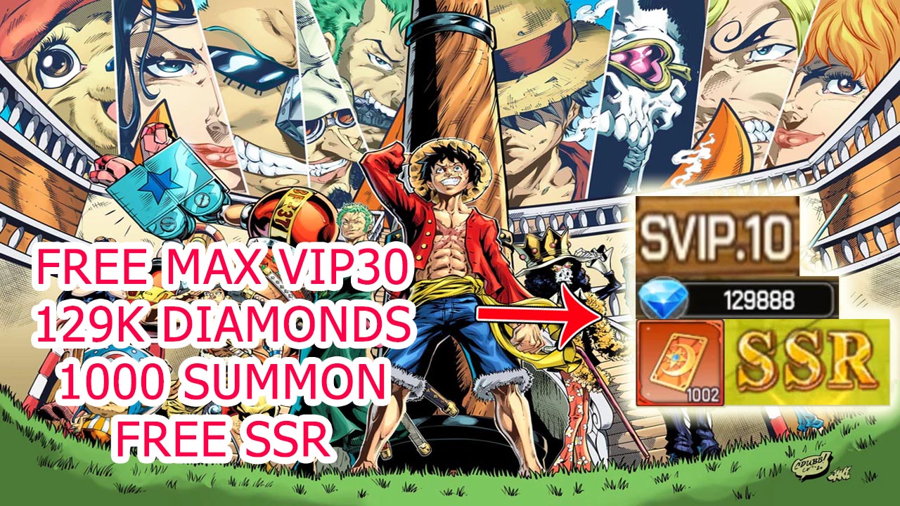 One Piece Haki Legend Gameplay Free VIP30 - Giftcodes - 129K Diamonds - 1000 Summon Tickets - Free SSR | One Piece Haki Legend Kho Báu Truyền Thuyết 
