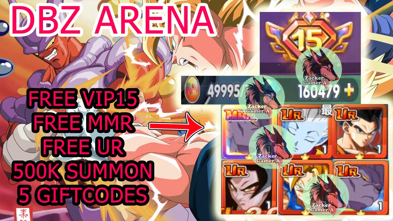 DBZ Arena Legends Gameplay Android Free VIP15 - Free MMR & UR - 5 Giftcodes | DBZ Arena Mobile Dragon Ball RPG Game 