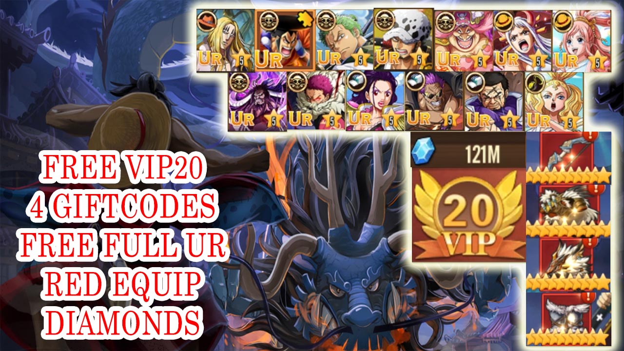 OP Pirates Battle & 4 Giftcodes Gameplay Free VIP20 & Full UR & Red Equip & Diamonds | OP Pirates Battle One Piece RPG Private Server 
