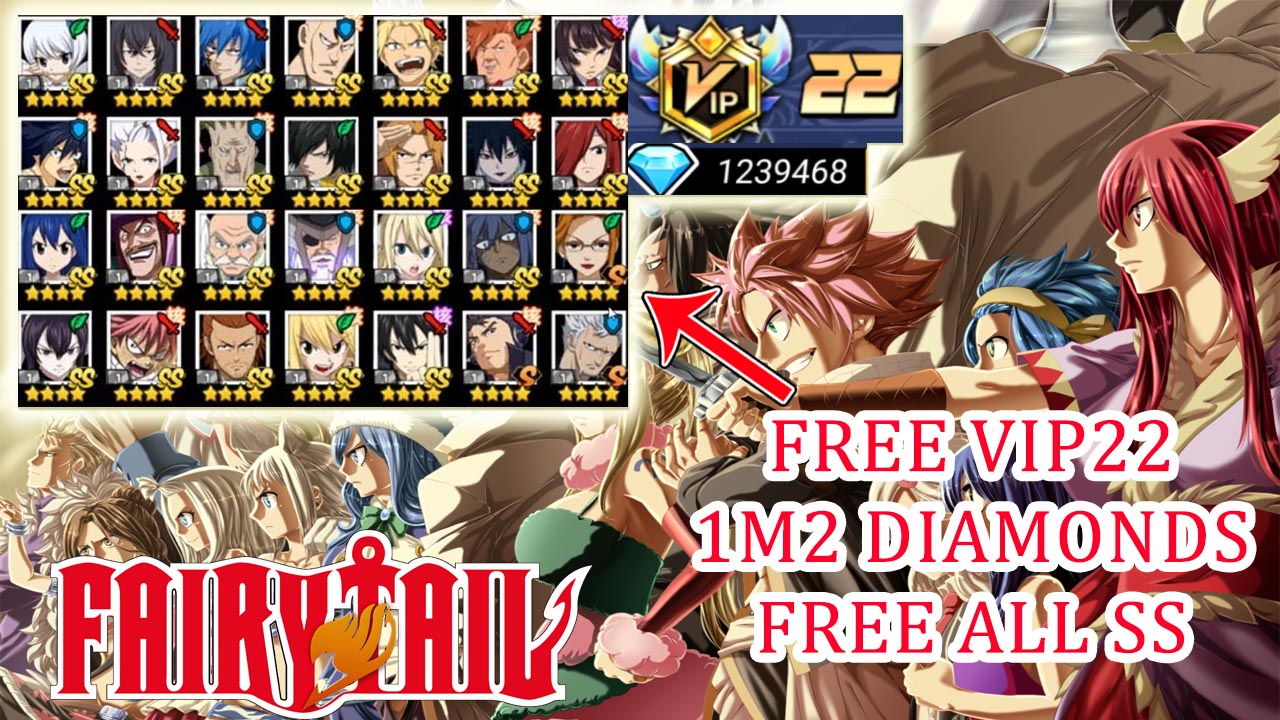 Fairy Tail Mobile Gameplay Free VIP 22 - 6 Gift Codes- 1M2 Diamonds - Free All SS | Fairy Tail Mobile Anime RPG Game | Fairy Tail Mobile 