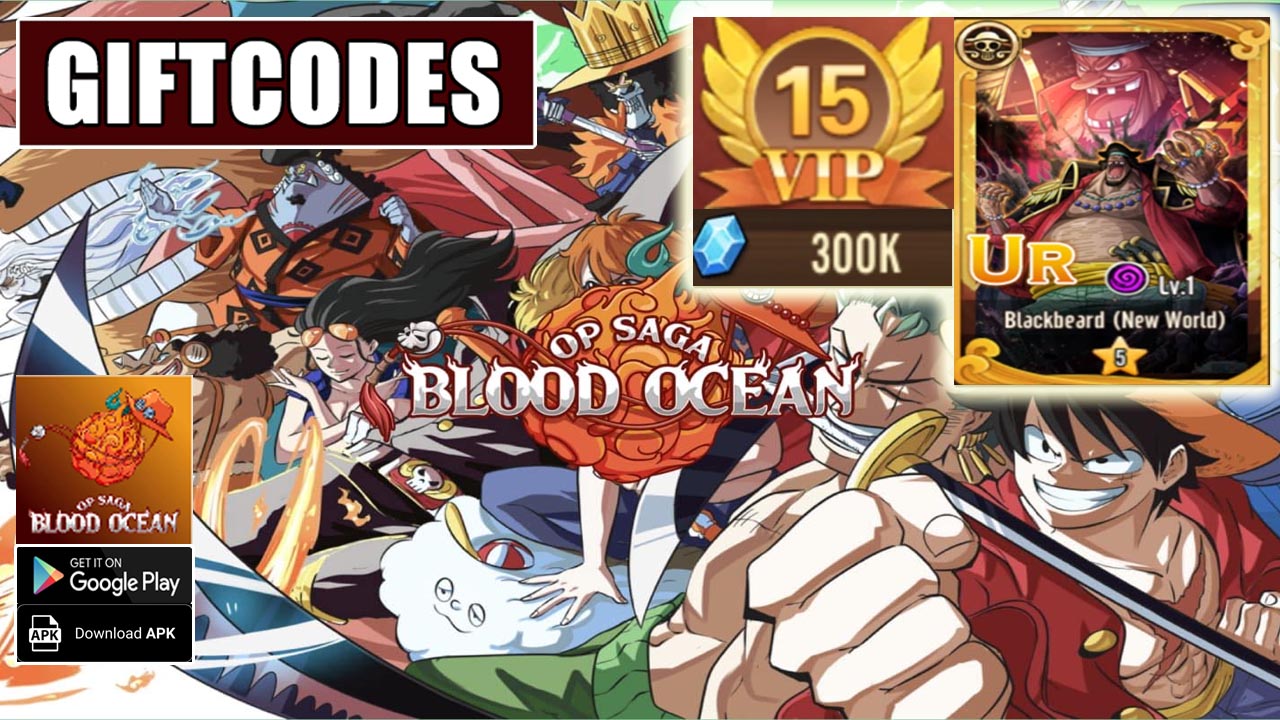 OP Saga Blood Ocean & 4 Giftcodes Gameplay Android APK | All Redeem Codes OP Saga Blood Ocean - How to Redeem Code 