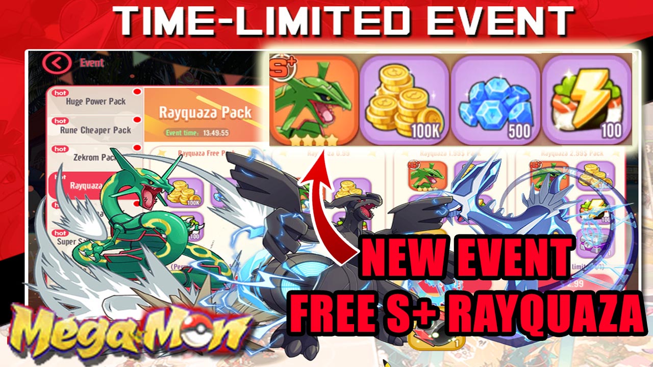 Mega Mon New Event Free S+ Rayquaza | Megamon Global Mobile Pokemon RPG Game | Mega Monster by RedFox Network 
