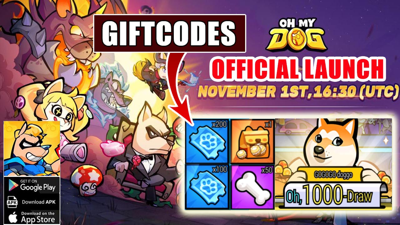 Oh My Dog & 2 Giftcodes | All Redeem Codes Oh My Dog Mobile - How to Redeem Code | Oh My Dog - Heroes Assemble by Joy Nice Games 