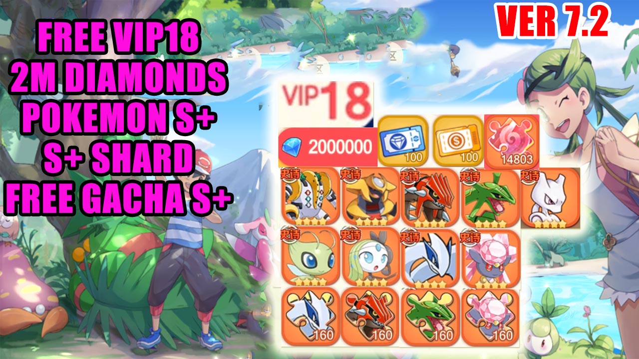 Pocket Incoming Ver 7.2 Free VIP 18 - 2M Diamonds - Free S+ | Pocket Incoming Mobile Pokemon RPG Game 