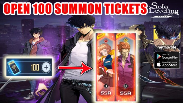Solo Leveling Arise Gameplay Open 100 Summon Tickets get SSR | Solo Leveling Arise Mobile Action RPG Game | Solo Leveling Arise by Netmarble