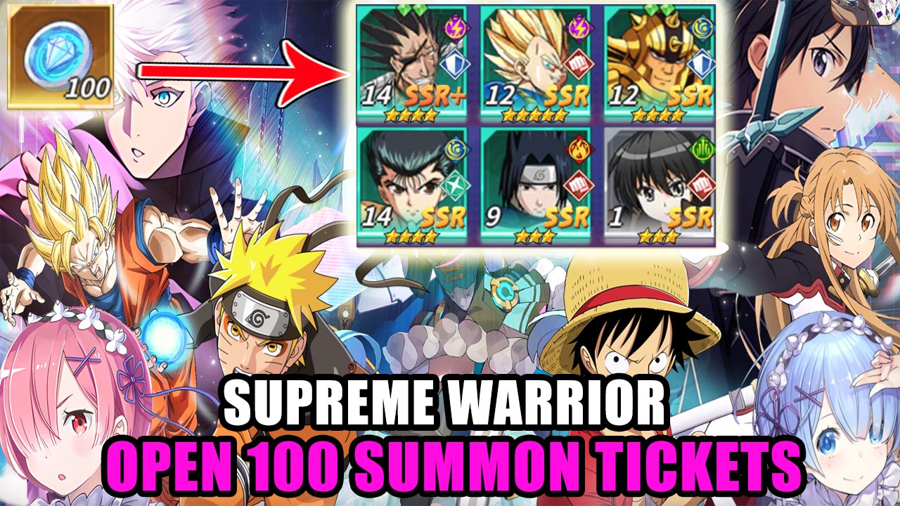 Supreme Warrior Gameplay Open 100 Summon Tickets get SSR+ SSR | Supreme Warrior Mobile New Anime RPG Game | Supreme Warrior by SHAN SHAN 