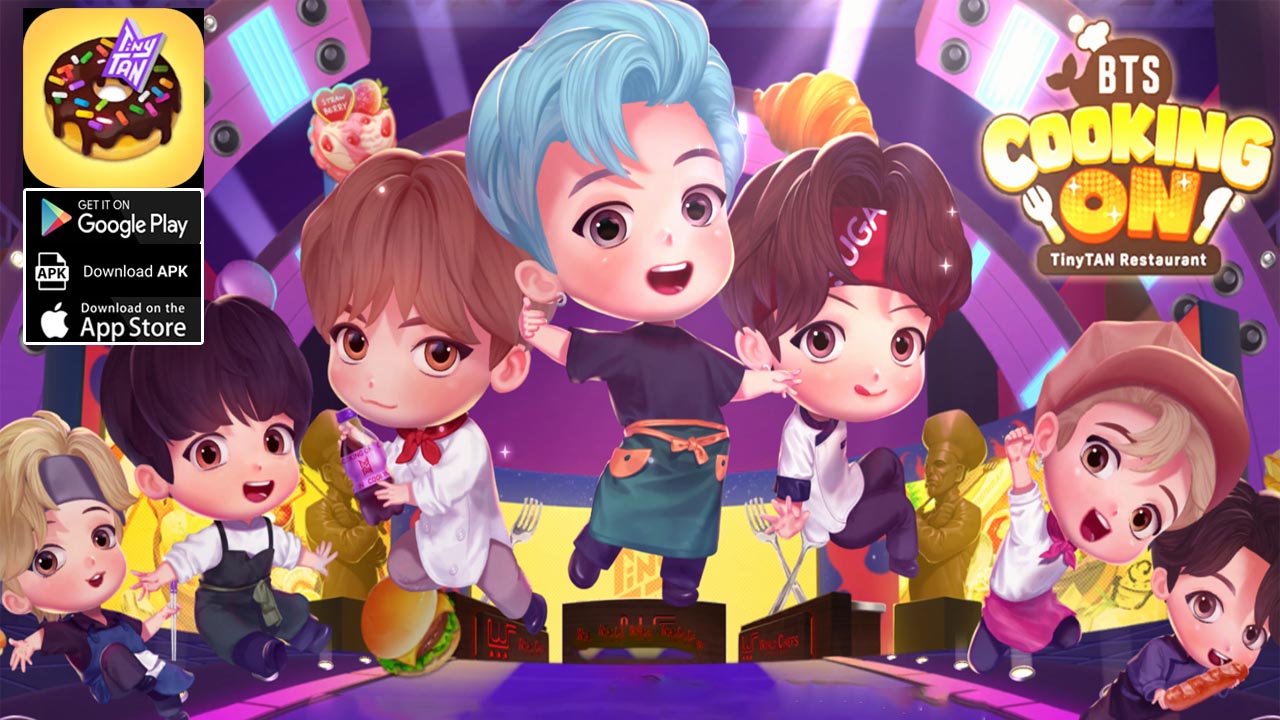 BTS Cooking On TinyTAN Restaurant Gameplay Android iOS APK | BTS Cooking On Mobile Simulation Game by Com2uS 