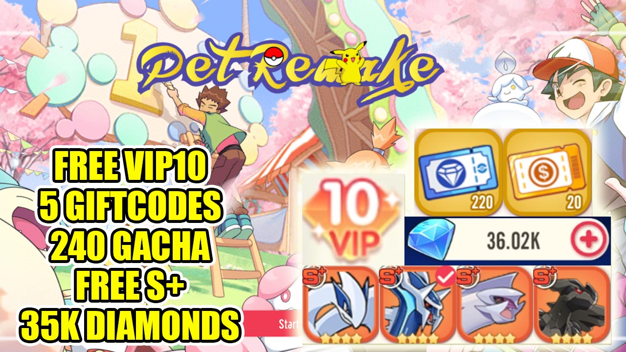 Pet Remake Gameplay & 5 Giftcodes | Pet Remake Mobile Pocket Incoming/Megamon English Free VIP10 - Free S+ - 35K Diamonds - 240 Gacha - And More 
