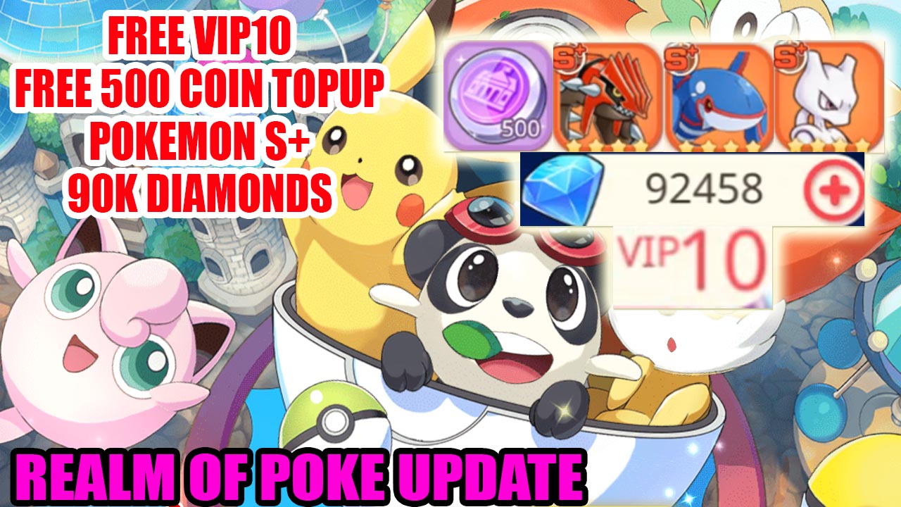 Realm Of Poke Update Gameplay & 2 Giftcodes | Realm Of Poke Free VIP10 - Pokemon S+ - Coin Topup - Diamonds (New Pocket Incoming Eng) 