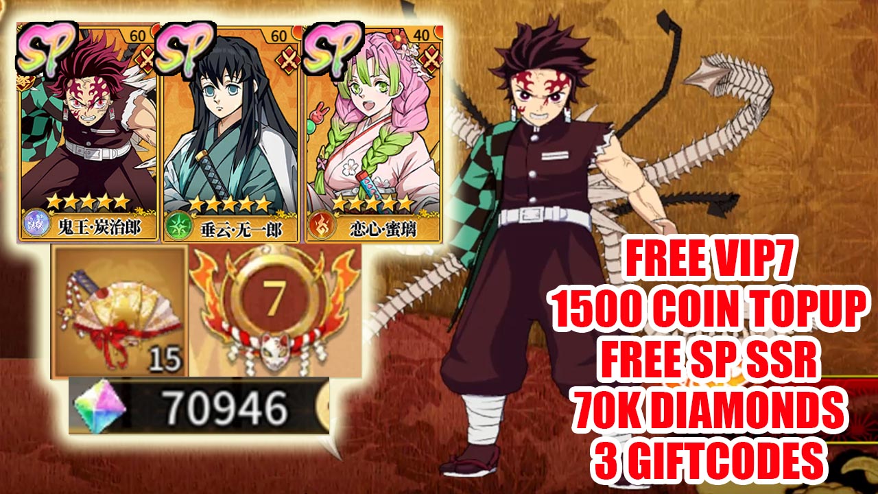 Will Of Hashira Private Server Update | Will Of Hashira Mobile Free VIP7 - Free SP - 1500 Coin Topup - 70K Diamonds 