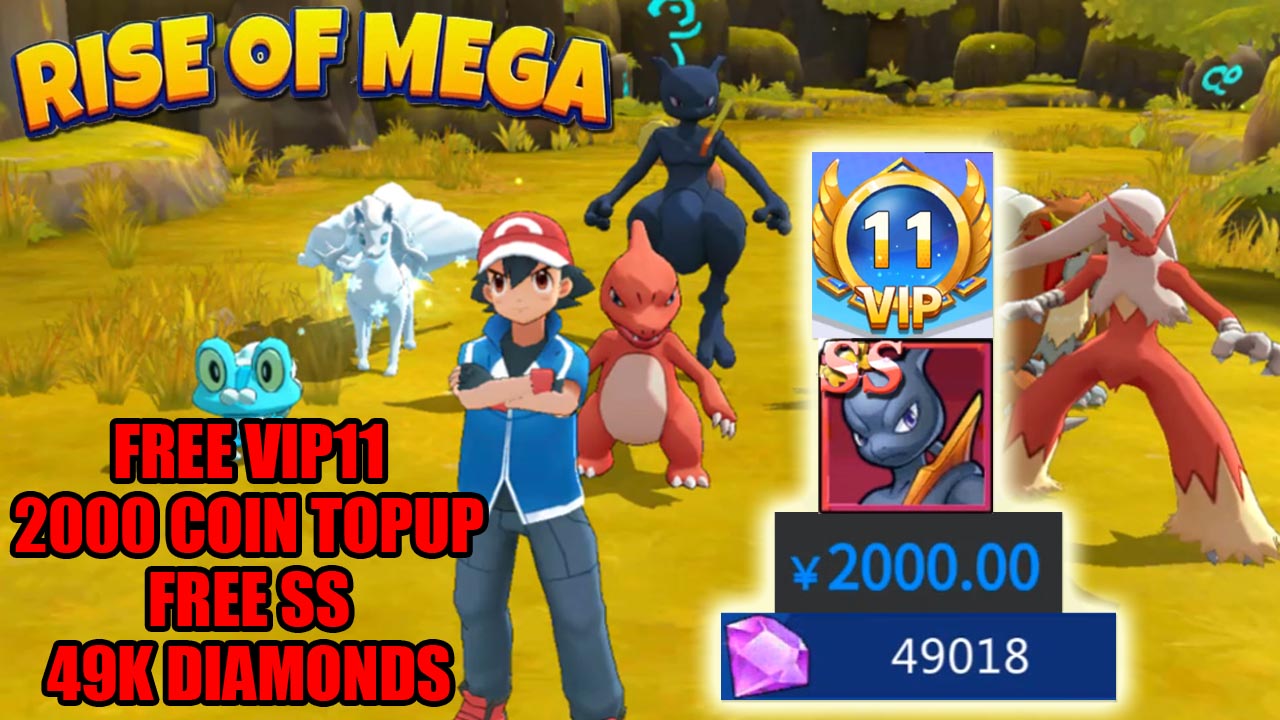 Rise Of Mega CN Gameplay Android | Rise Of Mega Free VIP11 - Free SS - Coin Topup - Diamonds