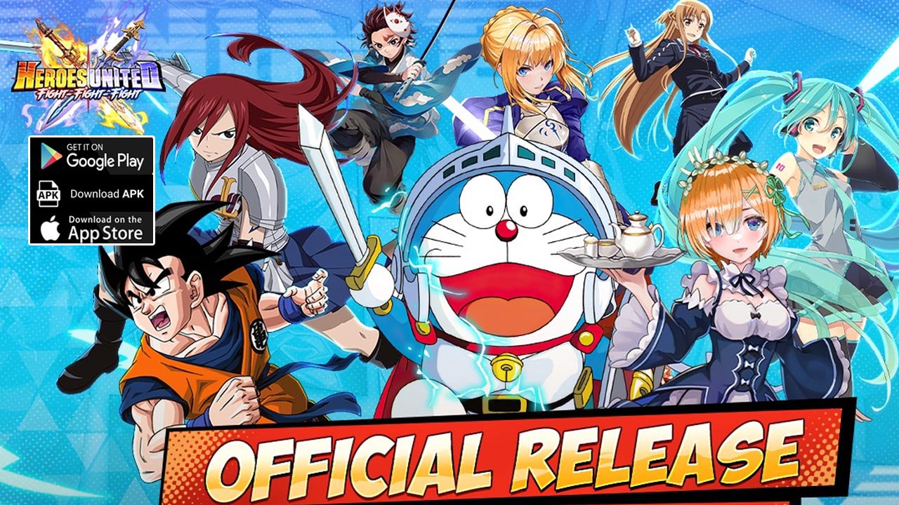 Heroes United Fight x3 Gameplay Android iOS Official Launch | Heroes United Fight x3 Mobile Anime RPG Game by GAMO ONLINE PUBLISHER 
