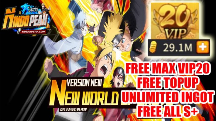 NindoPeak Ultimate HVN Gameplay & 4 Giftcodes Android iOS | GNindoPeak Ultimate HVN Mobile Naruto Idle RPG Free Max VIP20 - Free Topup - Unlimited Ingot - Free All S+