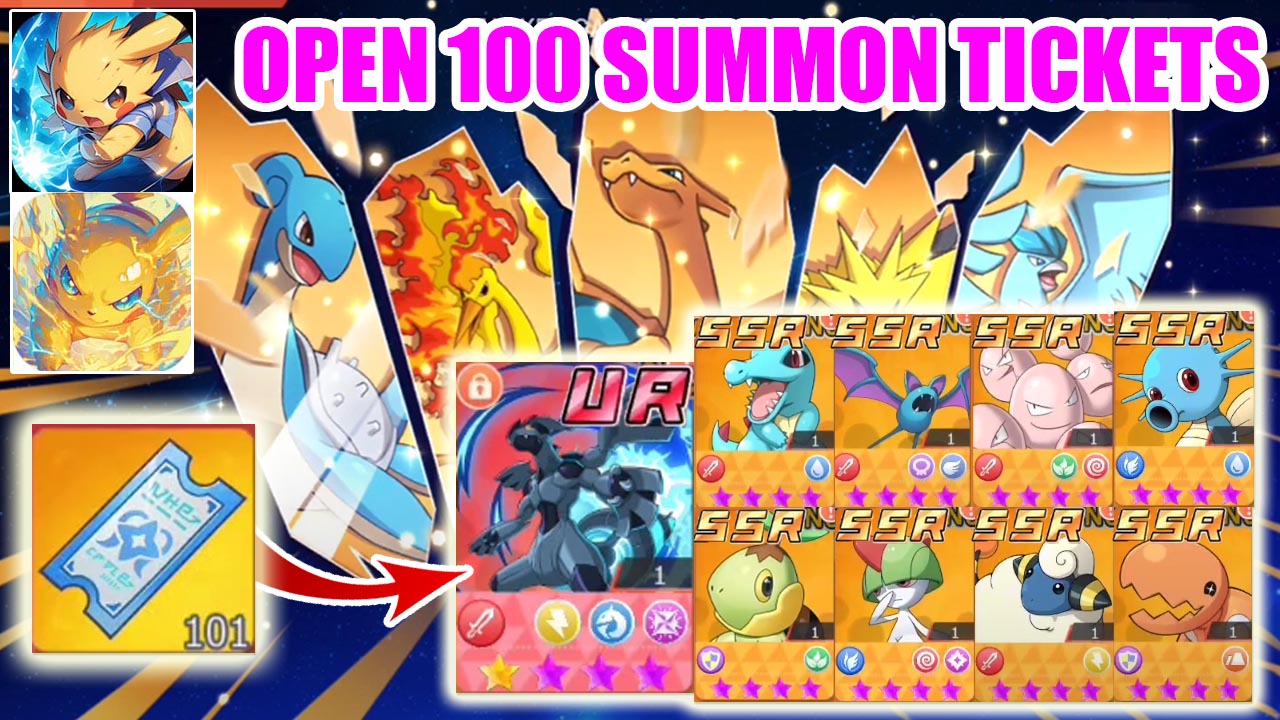 Pocket Dream Gameplay Open 100 Summon Tickets get UR SSR | Poket Dream x Pocket Superpower M Pokemon RPG Game